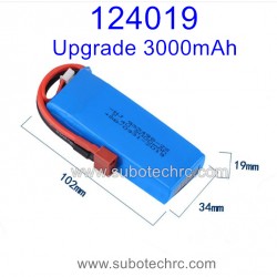 WLTOYS 124019 Upgrade Battery 7.4V 3000mAh T-Plug