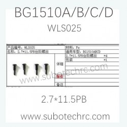 SUBOTECH BG1510A/B/C/D Car Parts WLS025 2.7X11.5 Screws