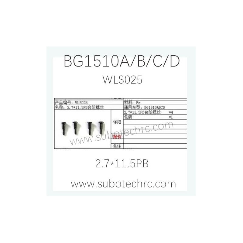 SUBOTECH BG1510A/B/C/D Car Parts WLS025 2.7X11.5 Screws