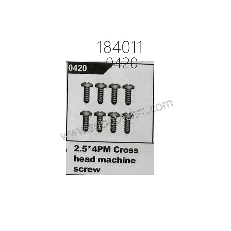 0420 2.5x4PM Cross Head Machine Screw for WLTOYS 184011