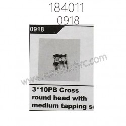 0918 3x10PB Cross Round Head With Medium Tapping Screw for WLTOYS 184011
