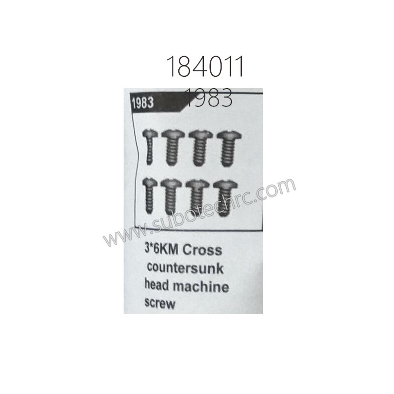 1983 3X6KM Cross Countersunk Head Machine Screw for WLTOYS 184011