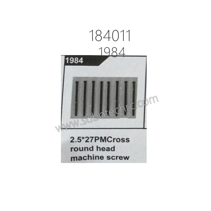 1984 2.5x27PM Cross Round Machince Screw for WLTOYS 184011