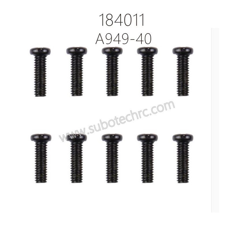 A949-40 2.5X8PM Cross Round Head Machine Screw for WLTOYS 184011