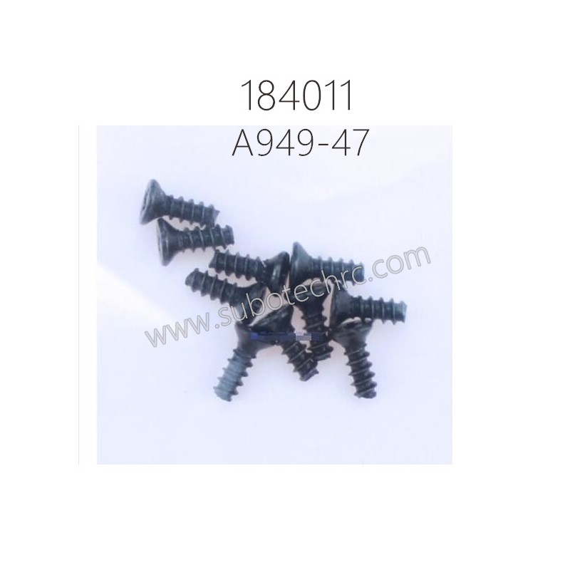 A949-47 2x6PB Cross Round Head Self Tapping Screw for WLTOYS 184011
