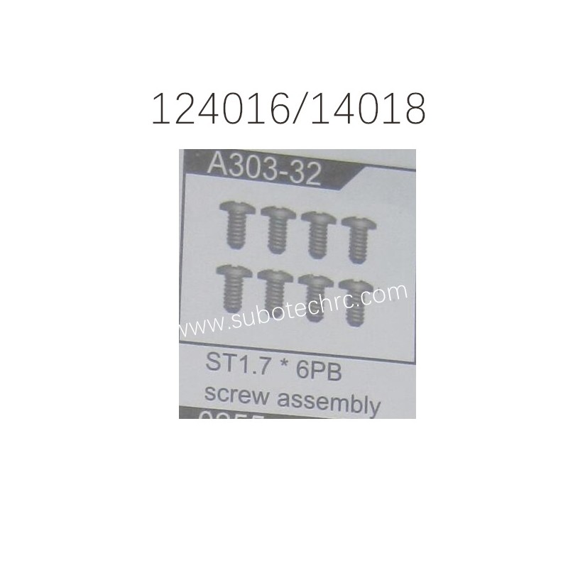 WLTOYS XKS 124016 124018 Parts A303-32 ST1.7X6PB Screw Assembly
