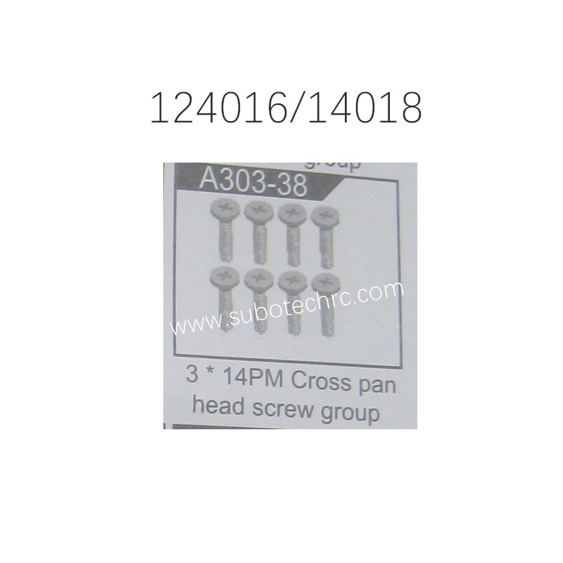 WLTOYS 124016 124018 Parts A303-38 3X14PM Screw Group