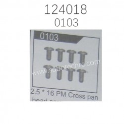 WLTOYS XKS 124018 Parts 0103 2.5X16PM Cross Pan Head Screw Group