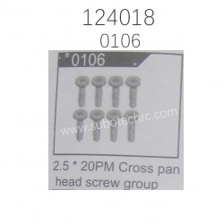 WLTOYS 124018 Parts 0106 2.5X20PM Cross Pan Head Screw Group
