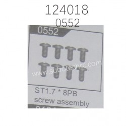 WLTOYS 124018 Parts 0552 ST1.7X8PB Screw Assembly