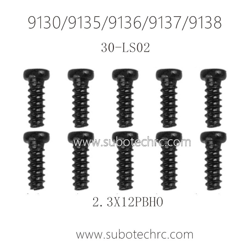 XINLEHONG 9130 9135 9136 9137 9138 Parts Round Headed Screw 2.3X12PBHO 30-LS02