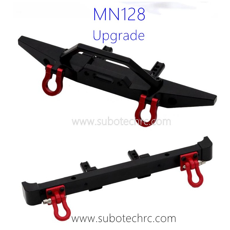 MN128 RC Car Upgrade Parts Front and Rear Protector Alloy Black