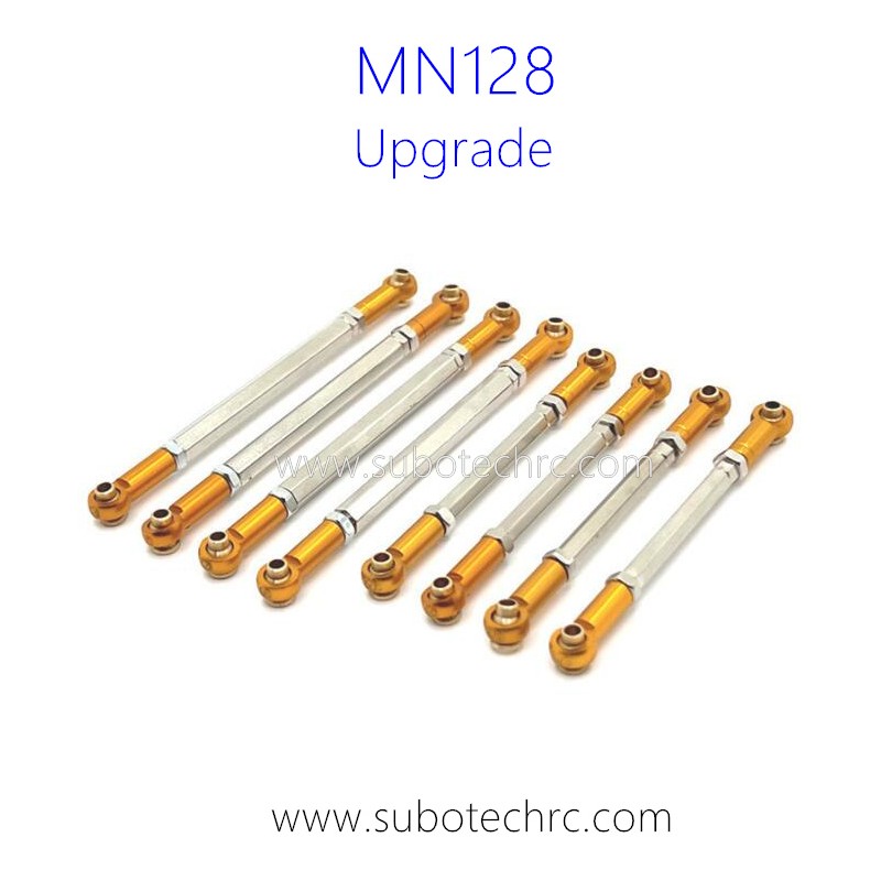 MNMODEL MN128 RC Car Upgrade Parts Metal Connect Rods Orange