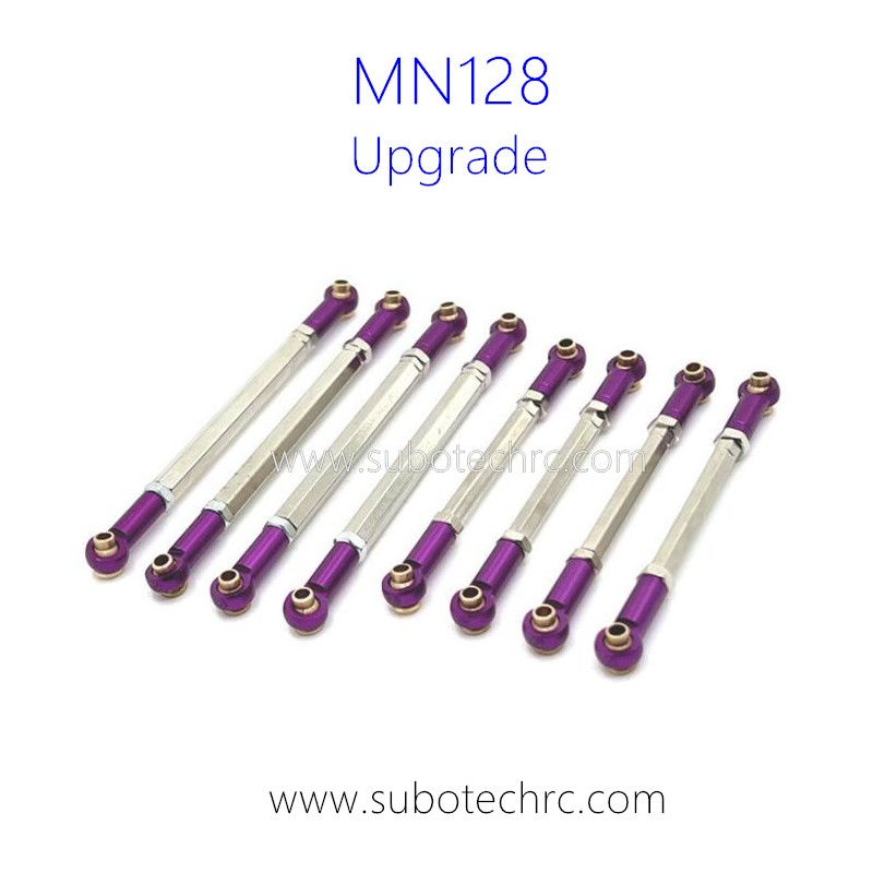 MNMODEL MN128 RC Car Upgrade Parts Metal Connect Rods Purple