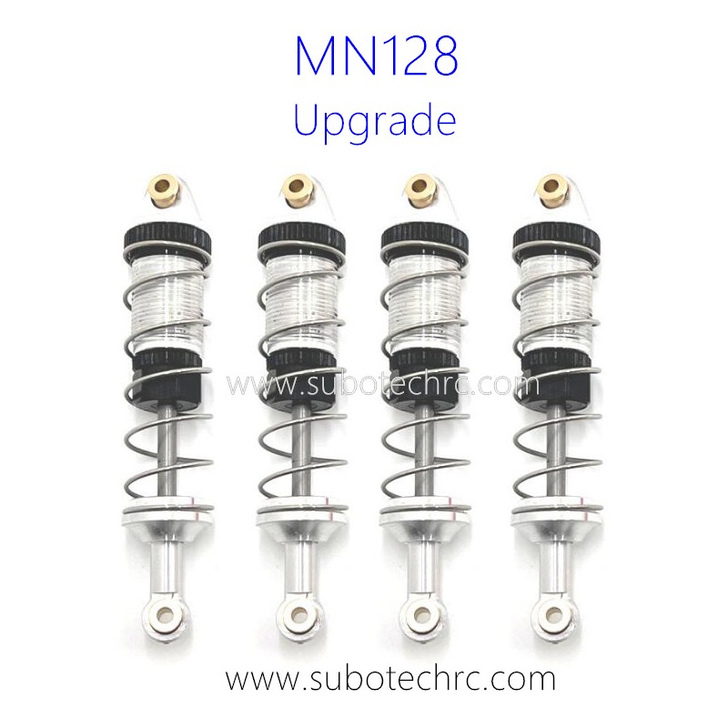 MNMODEL MN128 RC Car Upgrade Parts Metal Shocks Silver