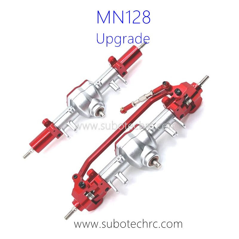 MNMODEL MN128 RC Car Upgrade Parts Front and Rear Axle Assembly Red